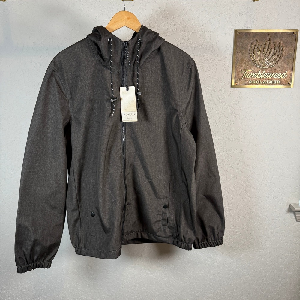 NOMAD Men's Charcoal Gray Full Zip Hooded Lightweight Jacket Size S - Picture 2 of 8